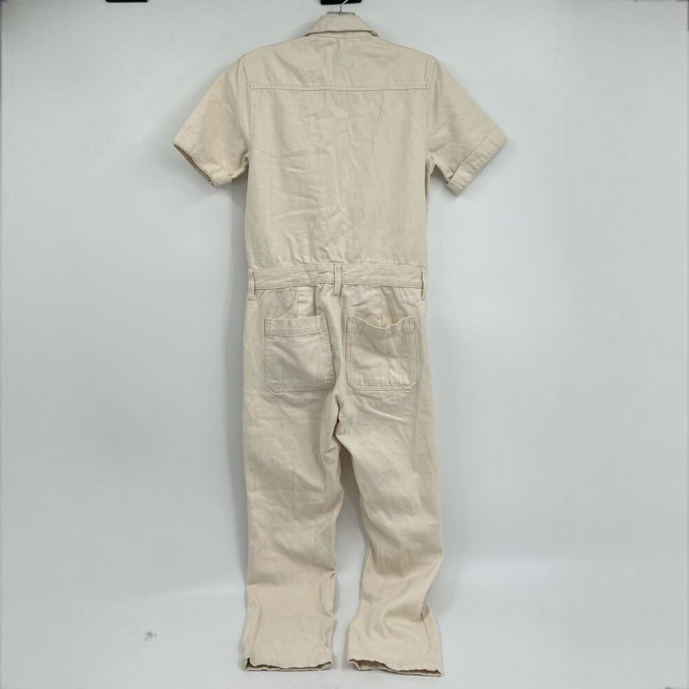 Everlane Cream Denim Short Sleeve Jumpsuit | Size 00 - Picture 3 of 8